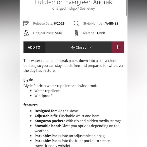 LULULEMON Anorak jacket - Picture 11 of 11